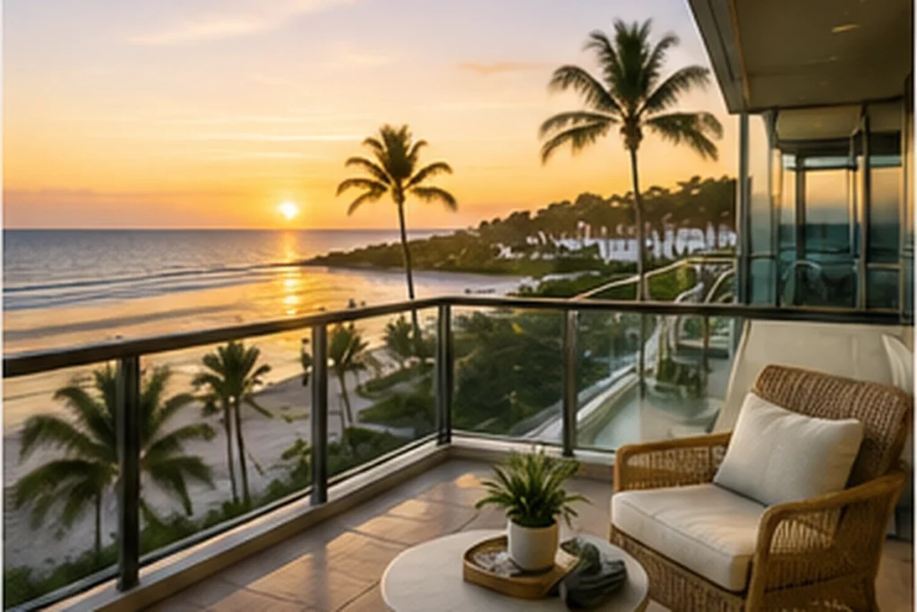 Coastal rental balcony with ocean view in Palm Beach County